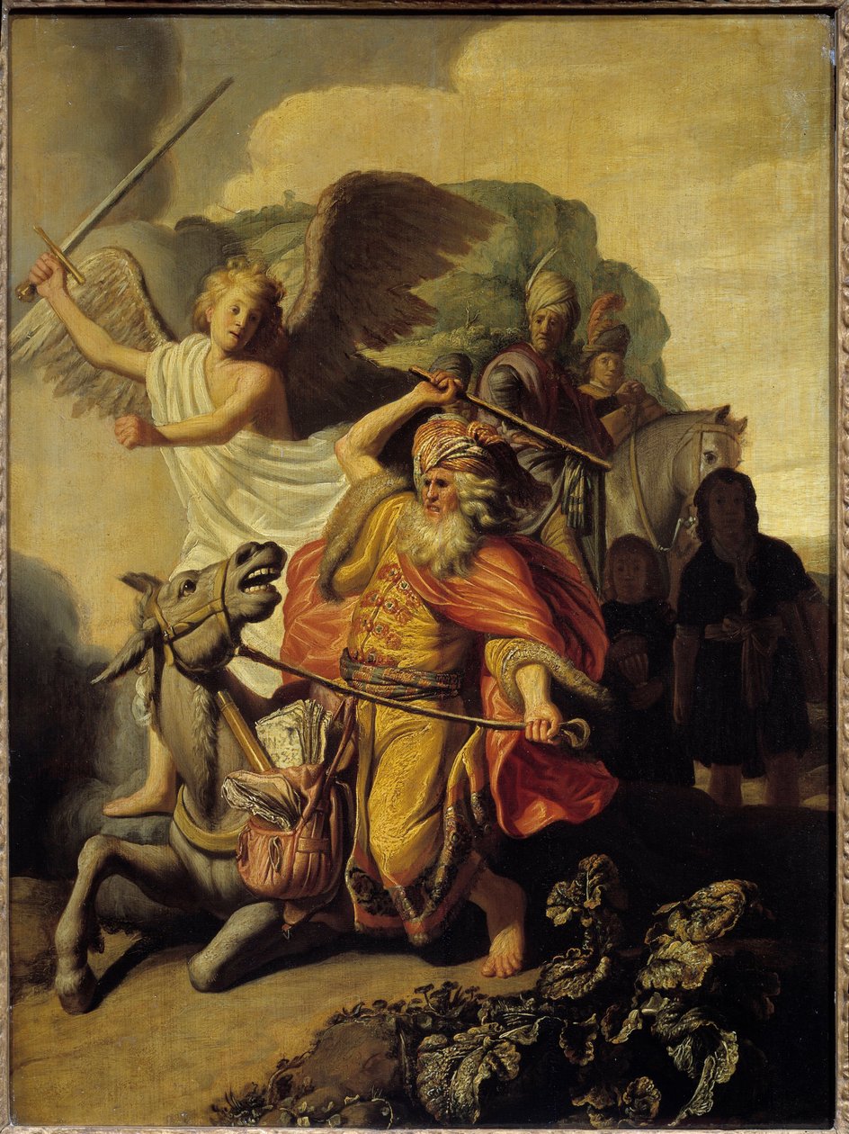 Profeetta Bileamin aasi, 1626 tekijältä Rembrandt van Rijn