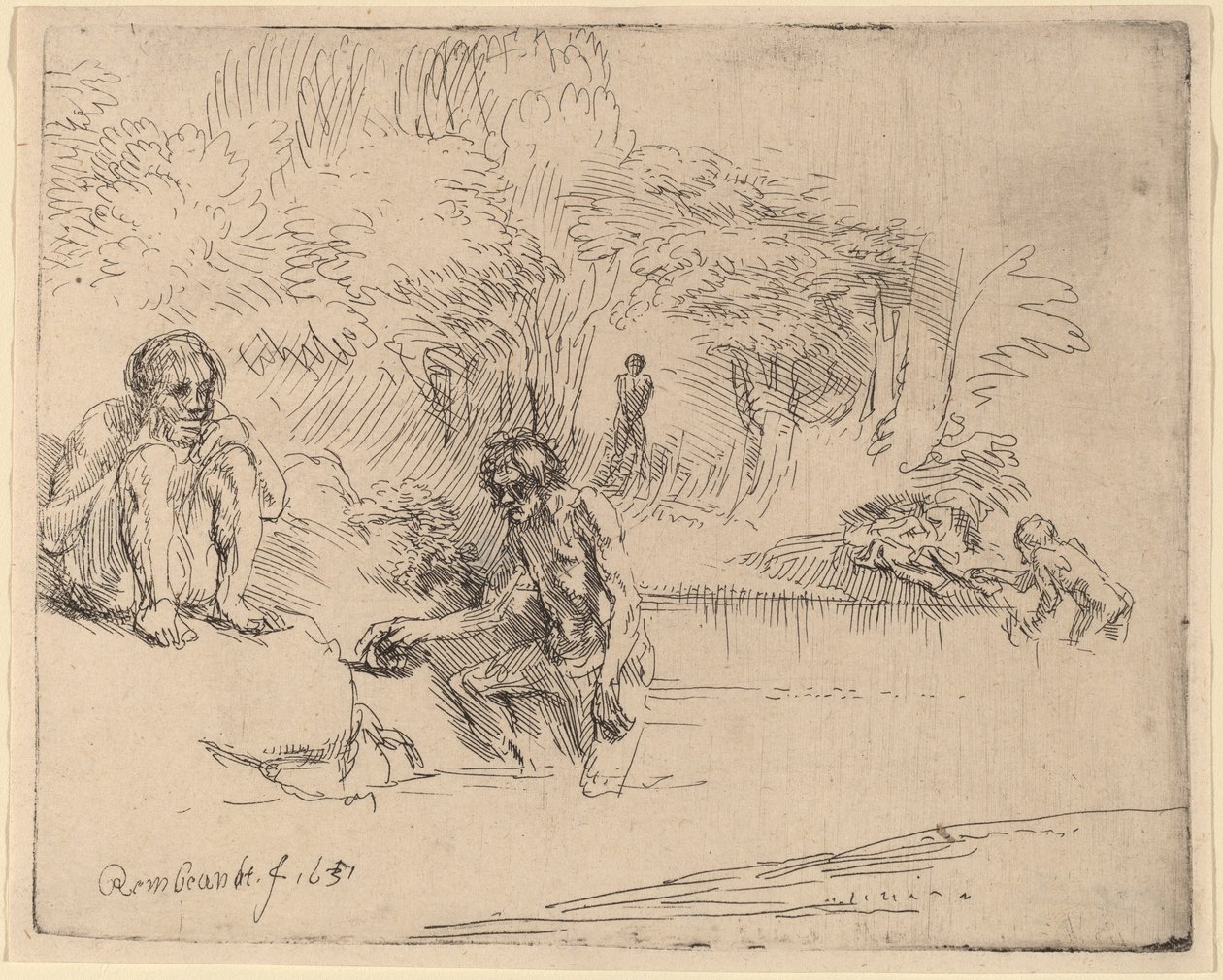 Uimarit tekijältä Rembrandt van Rijn