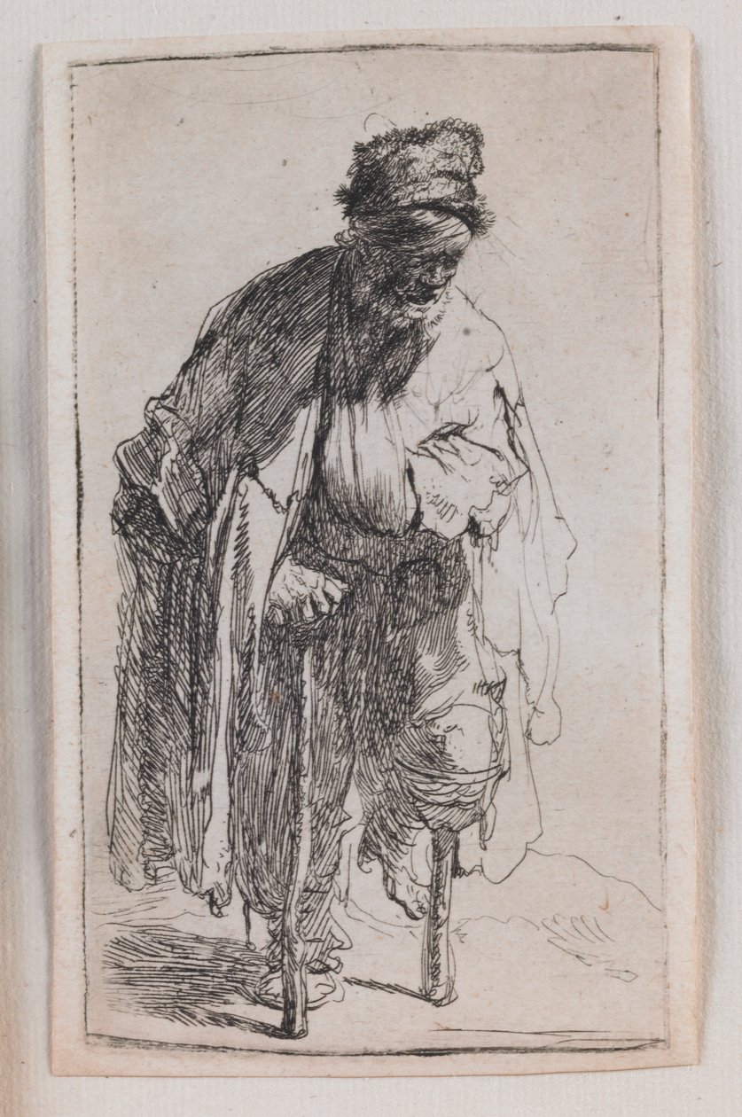 Kerjäläinen puisella jalalla tekijältä Rembrandt van Rijn