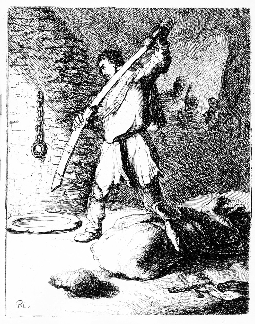 Johannes Kastajan pään mestaus, noin 1627 tekijältä Rembrandt van Rijn