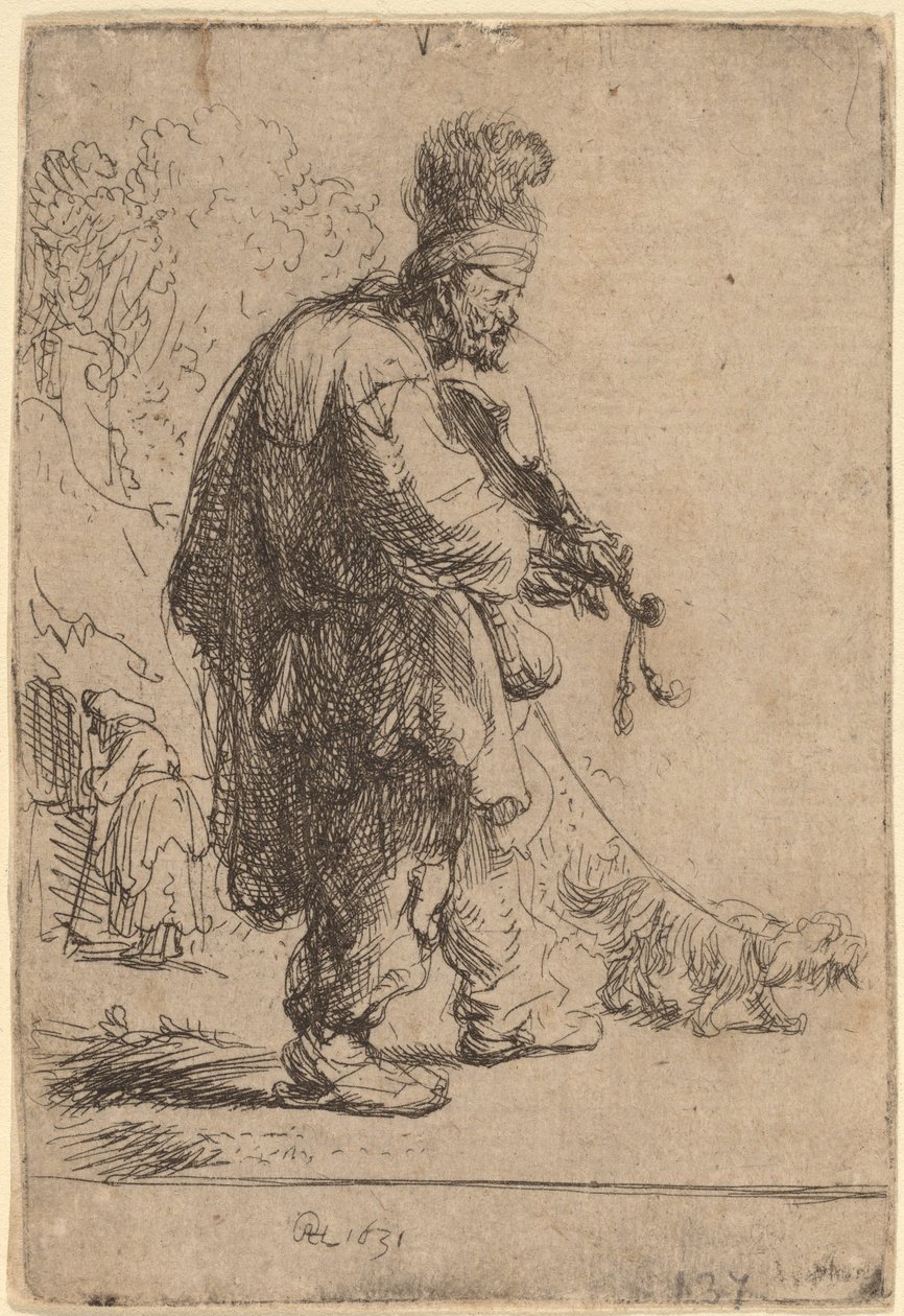 Sokea viulunsoittaja tekijältä Rembrandt van Rijn