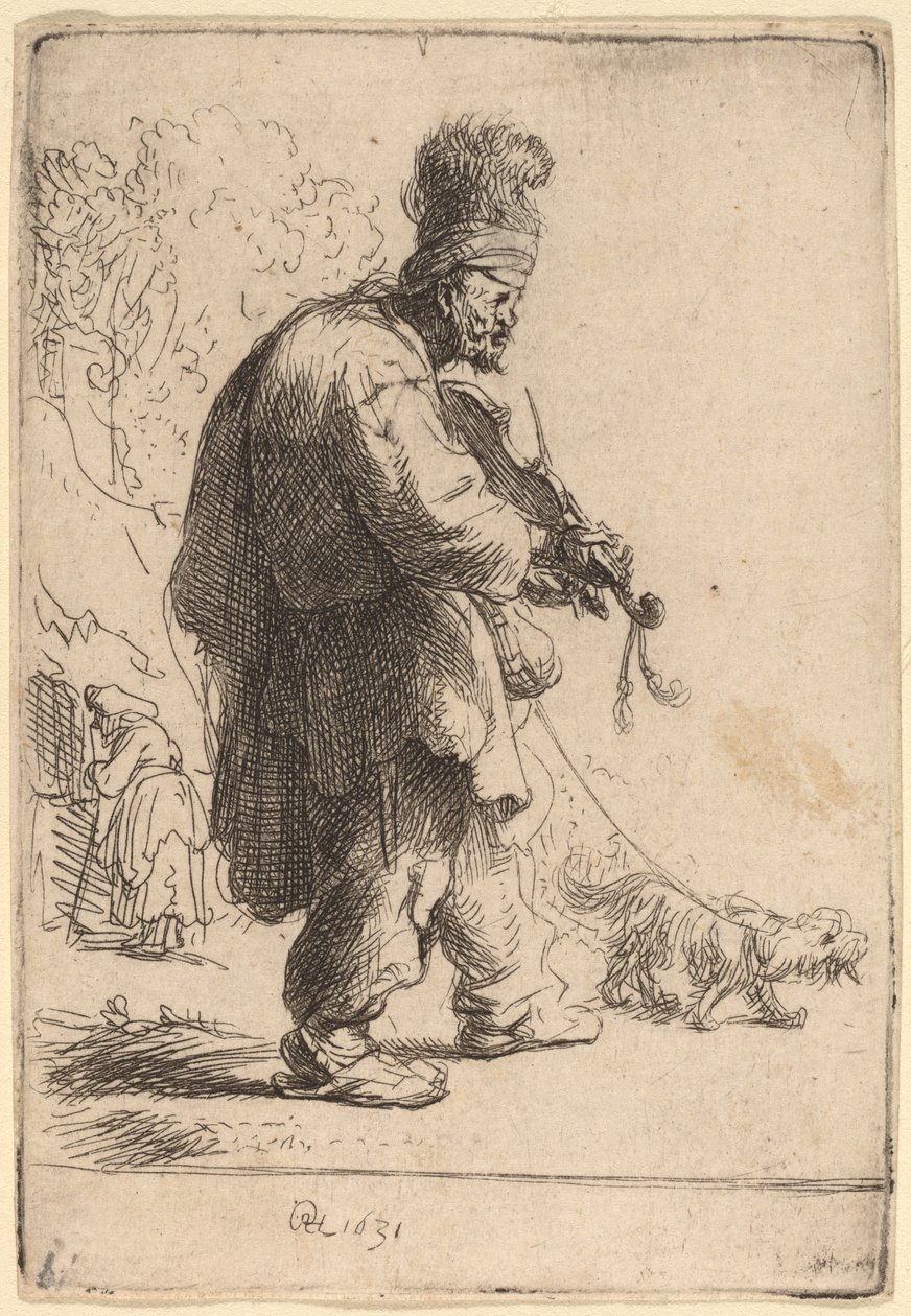 Sokea viulunsoittaja tekijältä Rembrandt van Rijn