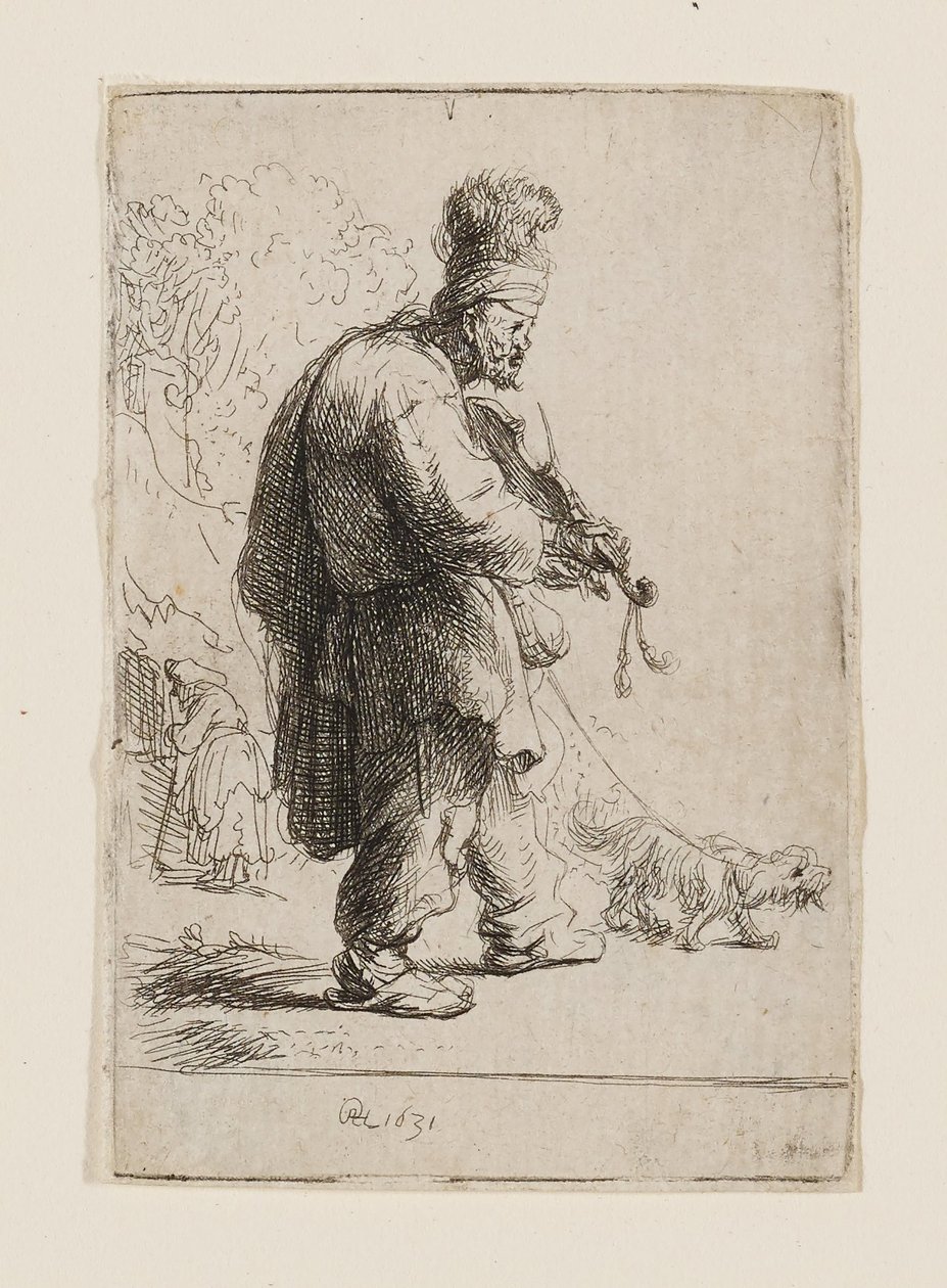 Sokea viulunsoittaja tekijältä Rembrandt van Rijn