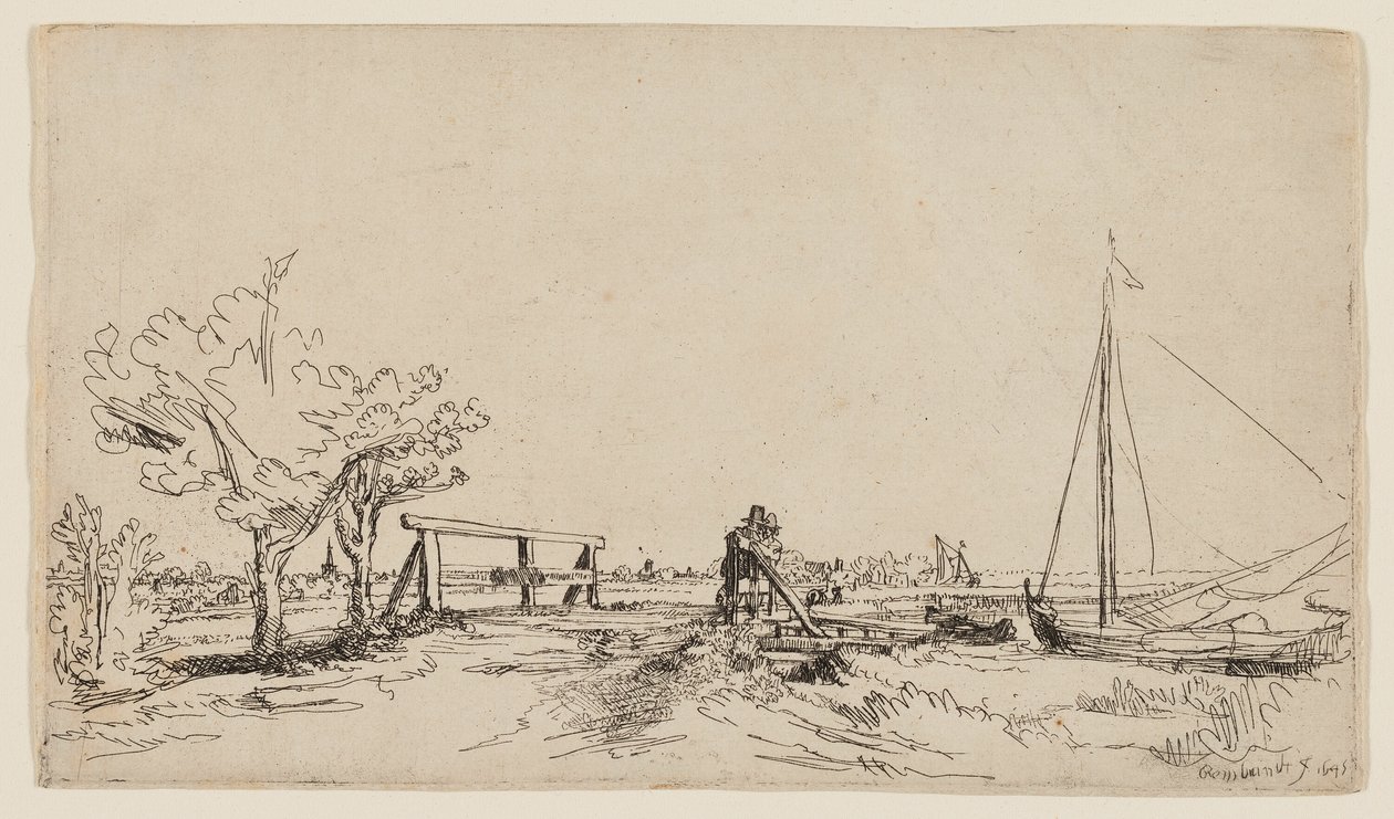 Silta Klein Kostverlorenissa Amstelissa tekijältä Rembrandt van Rijn