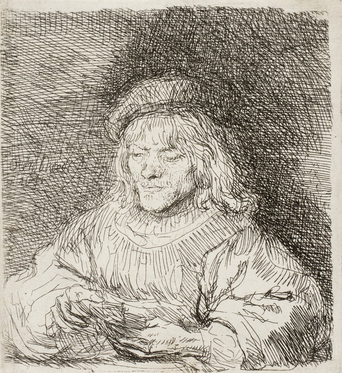 Kortinpelaaja, 1641 tekijältä Rembrandt van Rijn