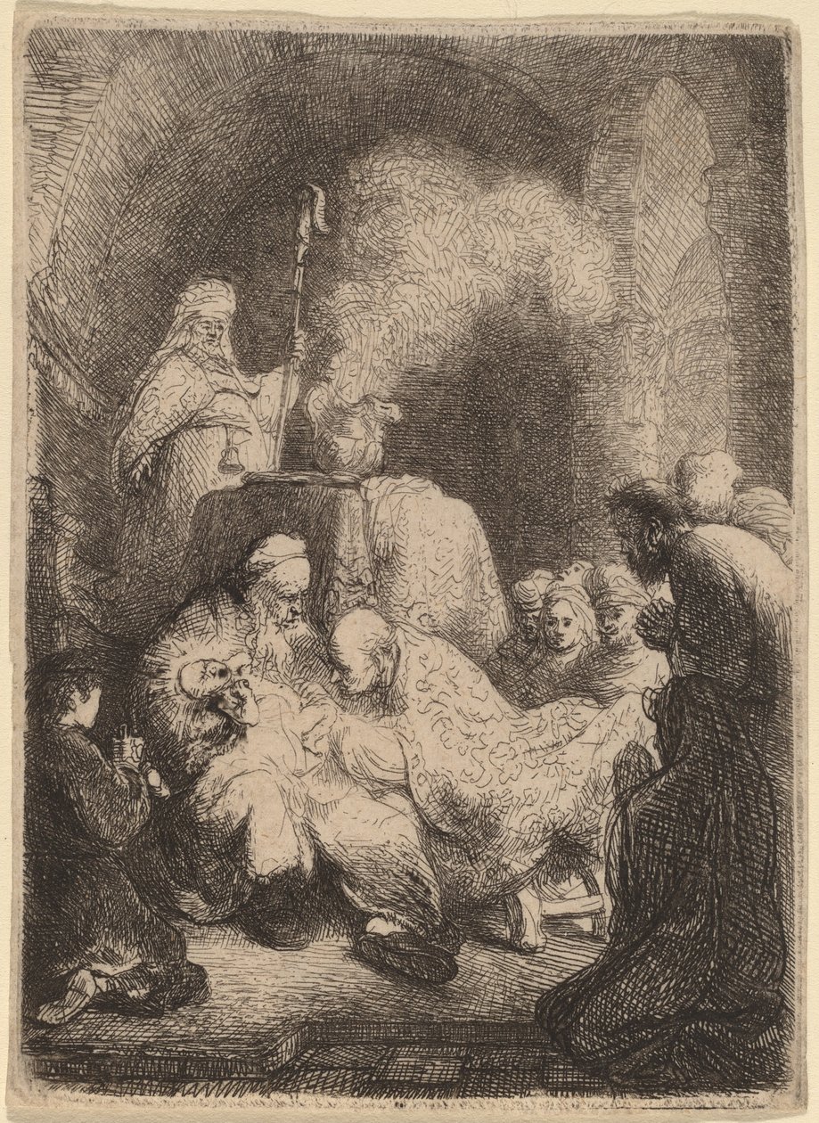 Ympärileikkaus: Pieni lautanen tekijältä Rembrandt van Rijn