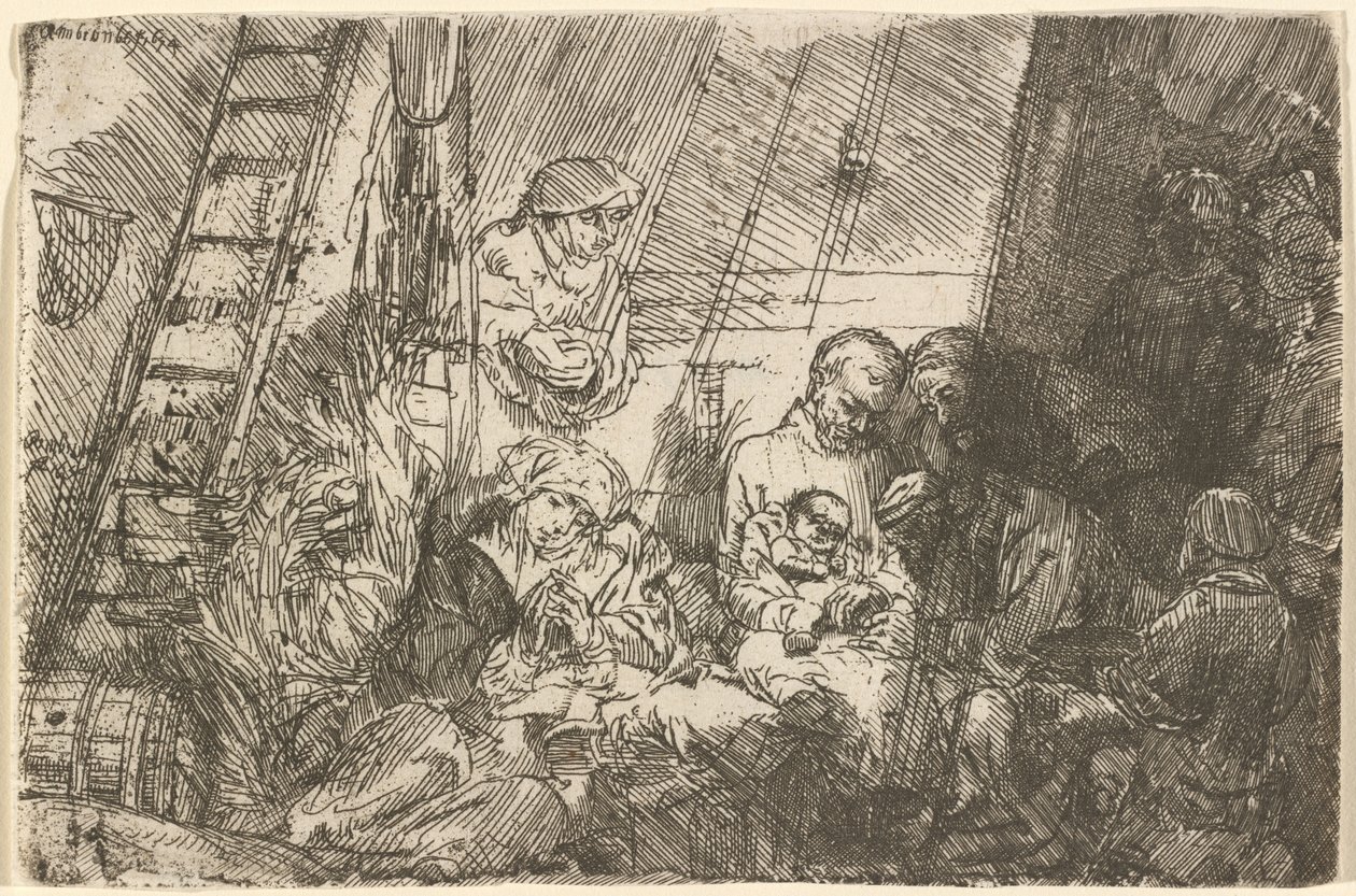 Ympärileikkaus tallissa tekijältä Rembrandt van Rijn