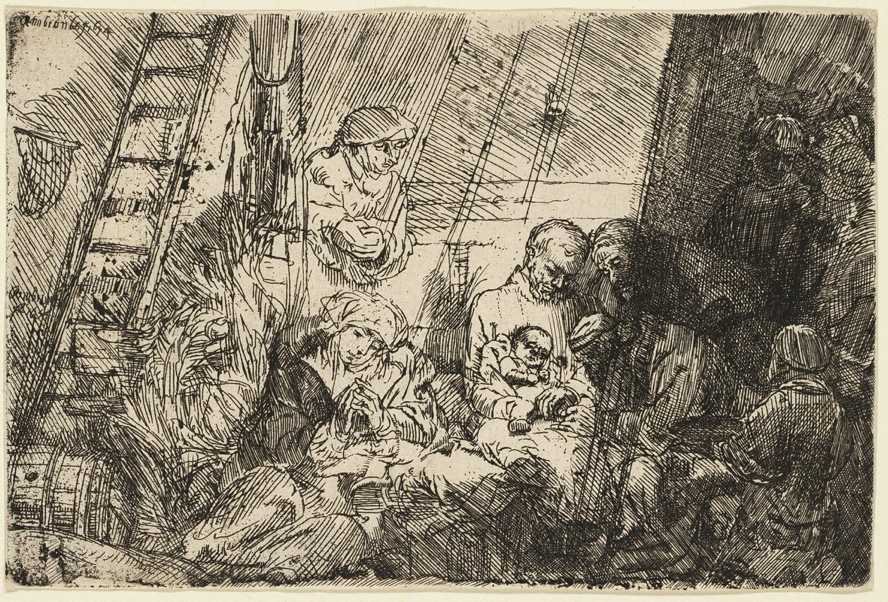 Ympärileikkaus tallissa tekijältä Rembrandt van Rijn