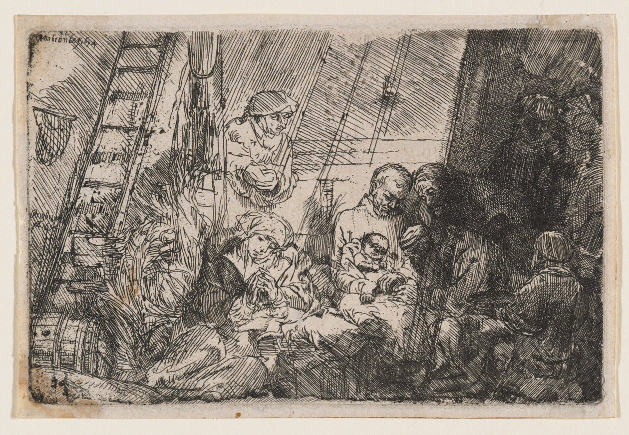 Ympärileikkaus tallissa tekijältä Rembrandt van Rijn