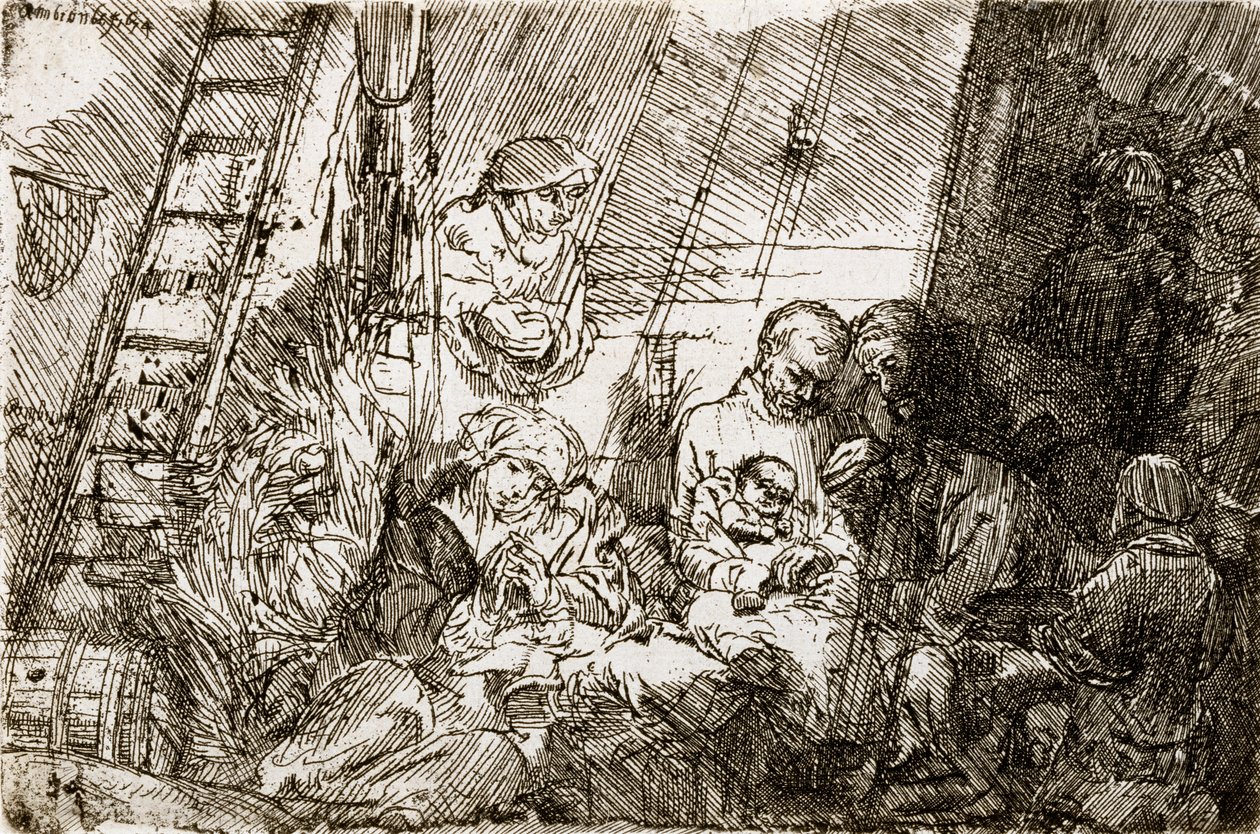 Ympärileikkaus tallissa, 1654 tekijältä Rembrandt van Rijn