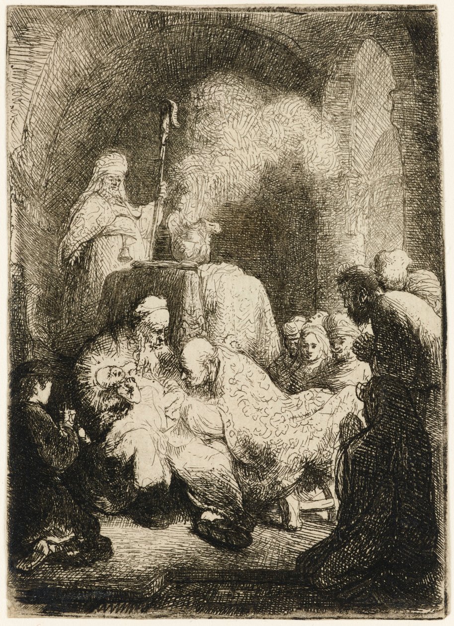 Ympärileikkaus: pieni levy, 1630. tekijältä Rembrandt van Rijn