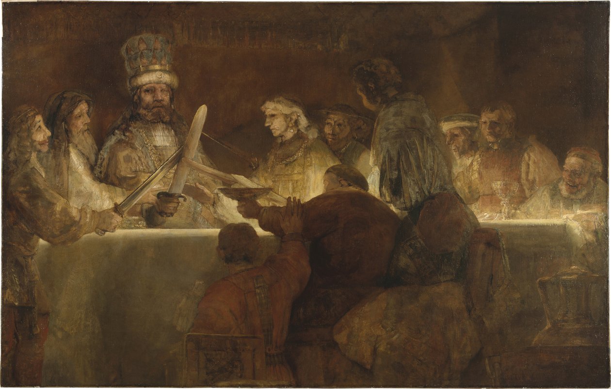 Batavialaisten salaliitto Claudius Civilisin johdolla, 1662 tekijältä Rembrandt van Rijn