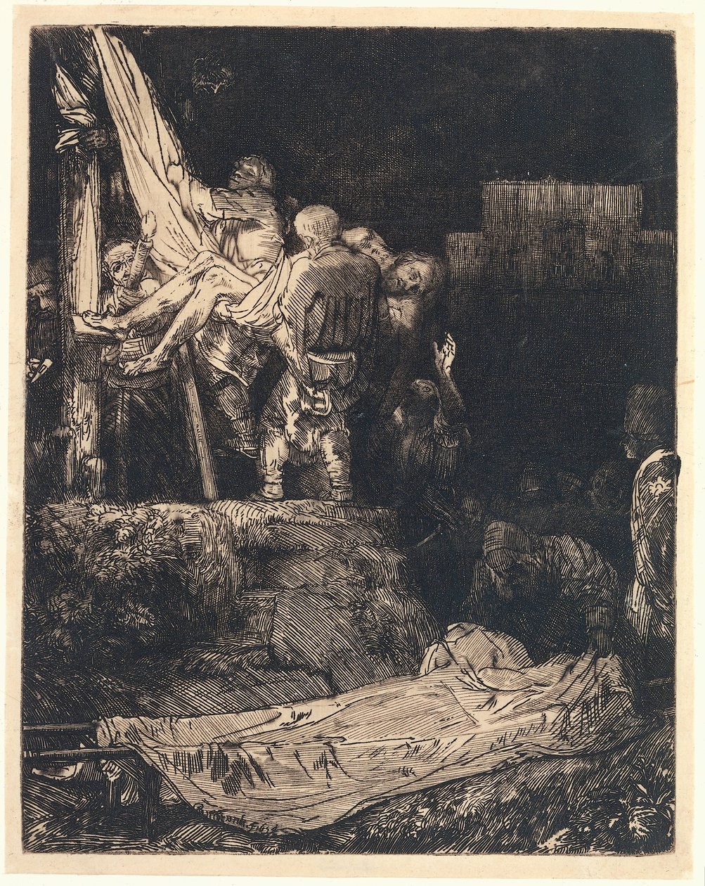 Laskeutuminen ristiltä soihdunvalossa Laskeutuminen ristiltä soihdun valossa tekijältä Rembrandt van Rijn