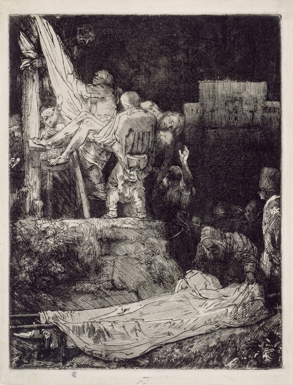 ”Ristin alaslasku” soihtujen valossa tekijältä Rembrandt van Rijn