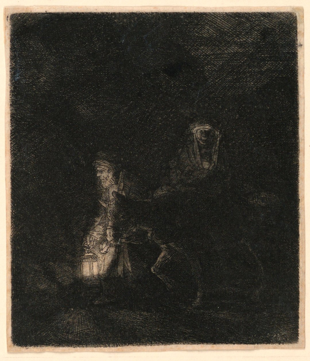 Lento Egyptiin: Night Piece tekijältä Rembrandt van Rijn