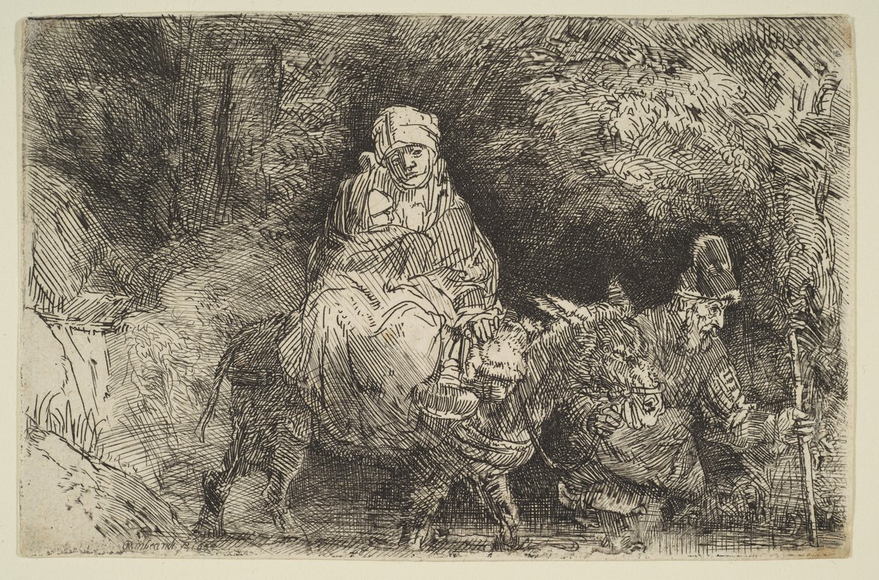 Lento Egyptiin: Puron ylittäminen, 1654. tekijältä Rembrandt van Rijn