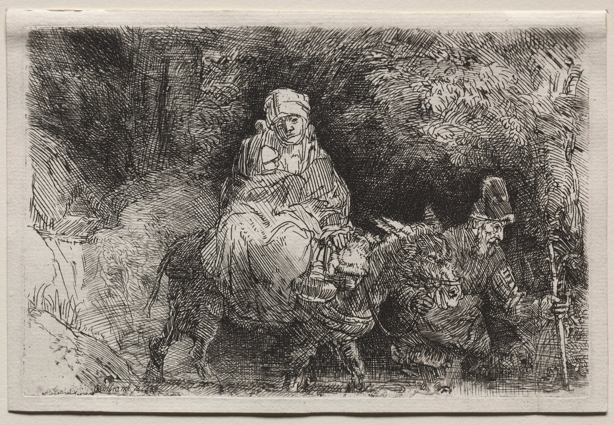 Lento Egyptiin: Puron ylittäminen, 1654. tekijältä Rembrandt van Rijn