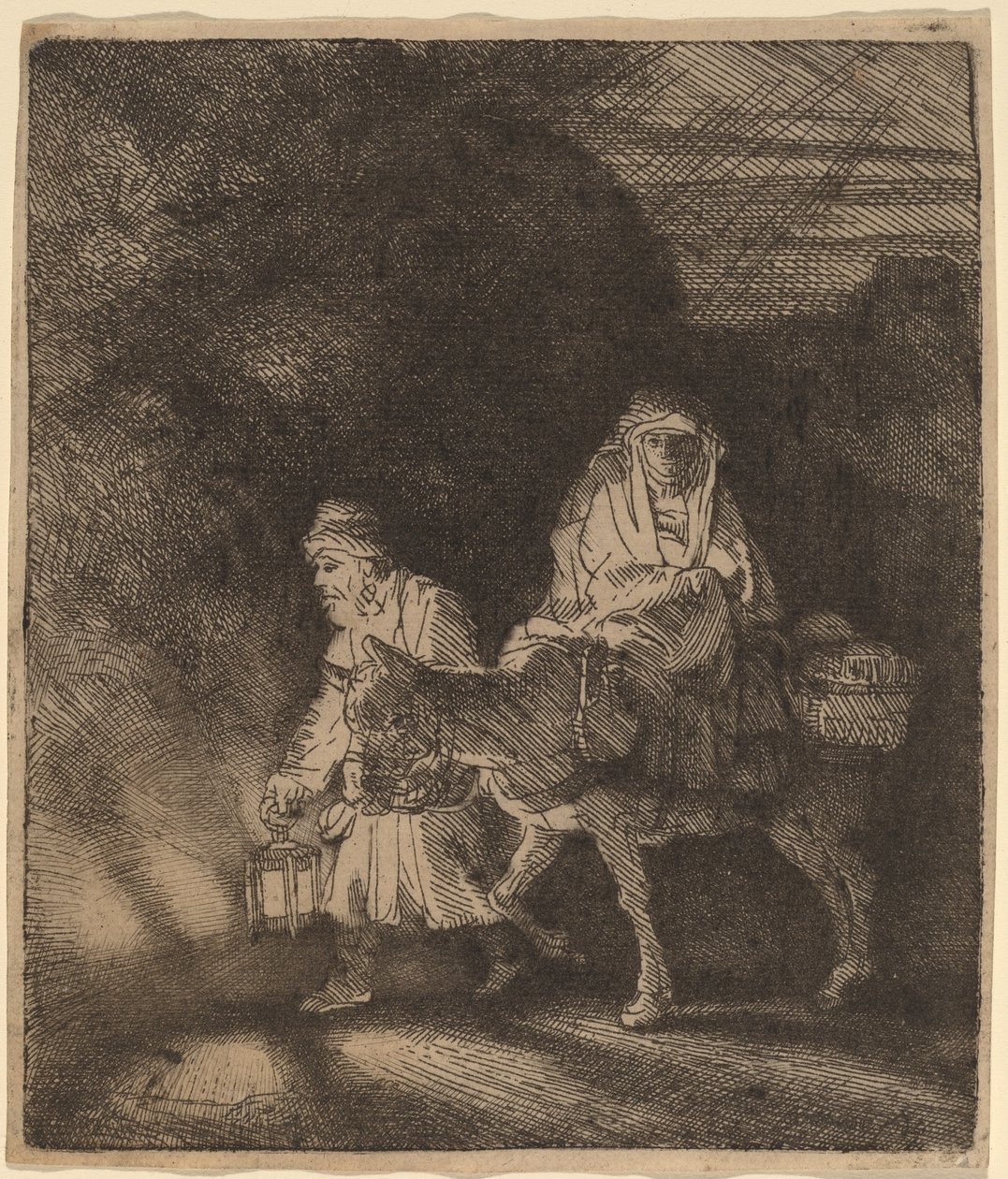 Lento Egyptiin: Night Piece tekijältä Rembrandt van Rijn