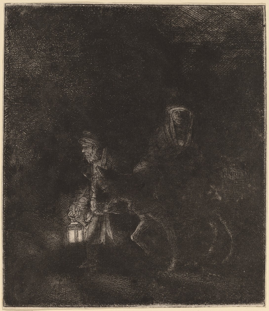 Lento Egyptiin: Night Piece tekijältä Rembrandt van Rijn