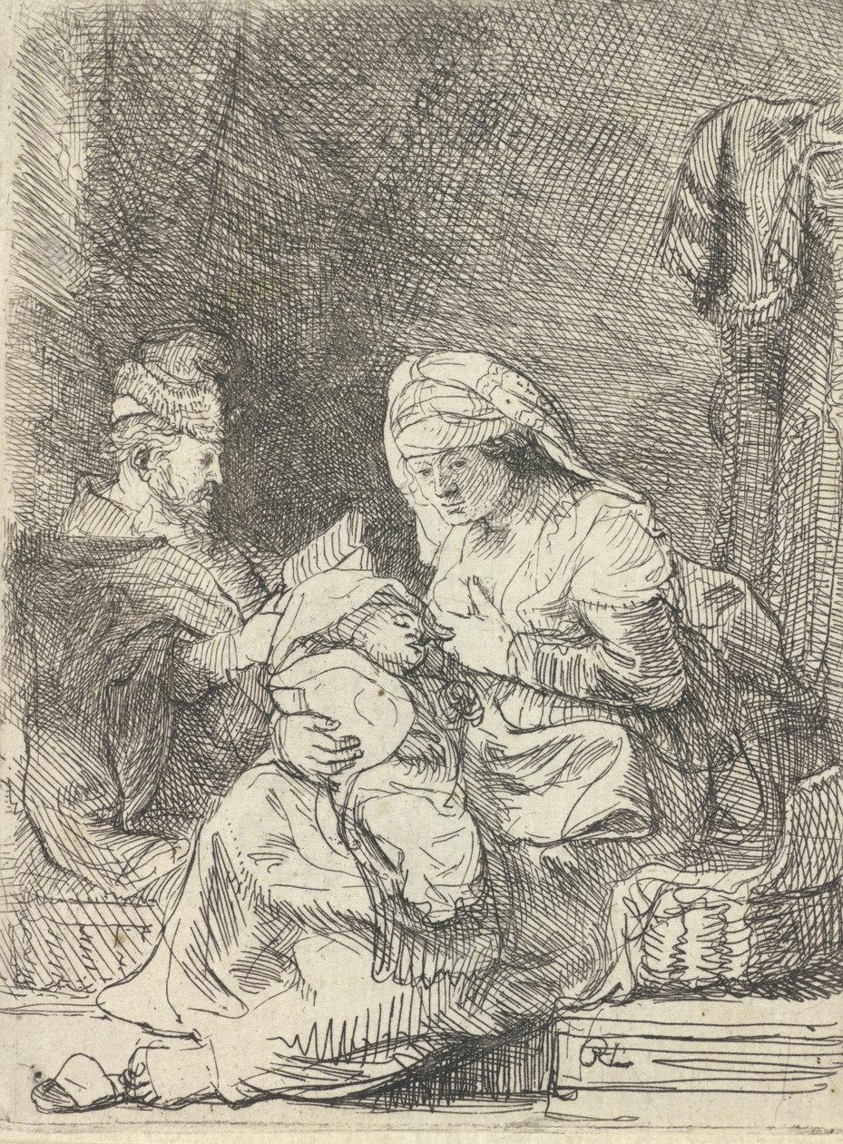 Pyhä perhe, n. 1632. tekijältä Rembrandt van Rijn