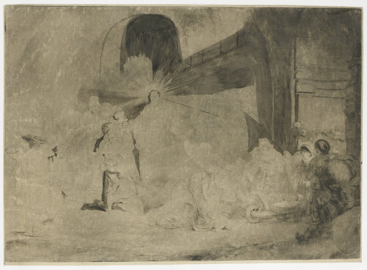 Sadan guldenin vedos tekijältä Rembrandt van Rijn
