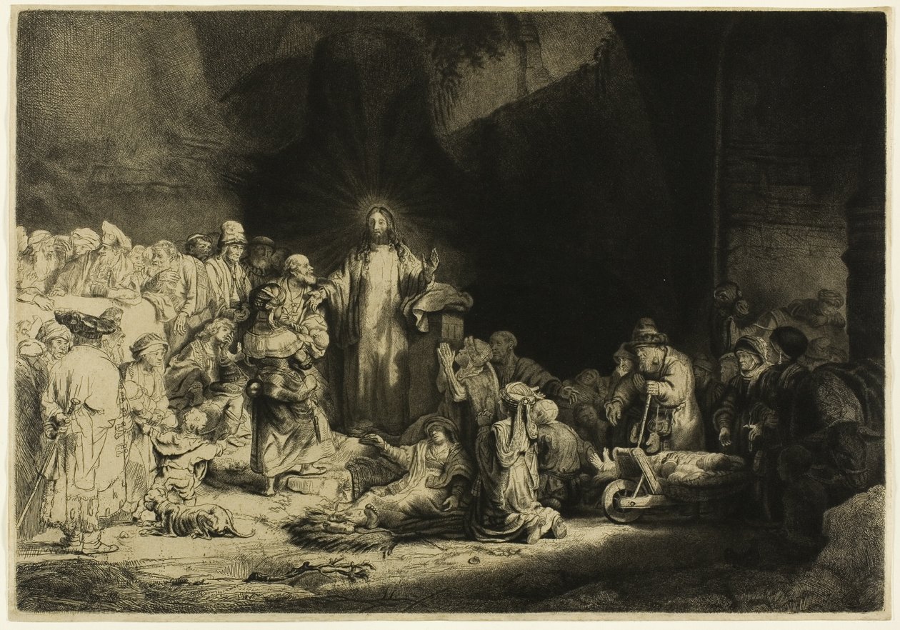 Sadan guldenin tuloste tekijältä Rembrandt van Rijn