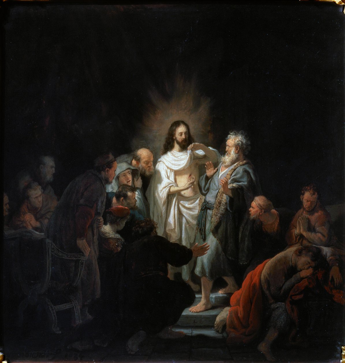 Pyhän Tuomaan uskomattomuus, 1634. tekijältä Rembrandt van Rijn