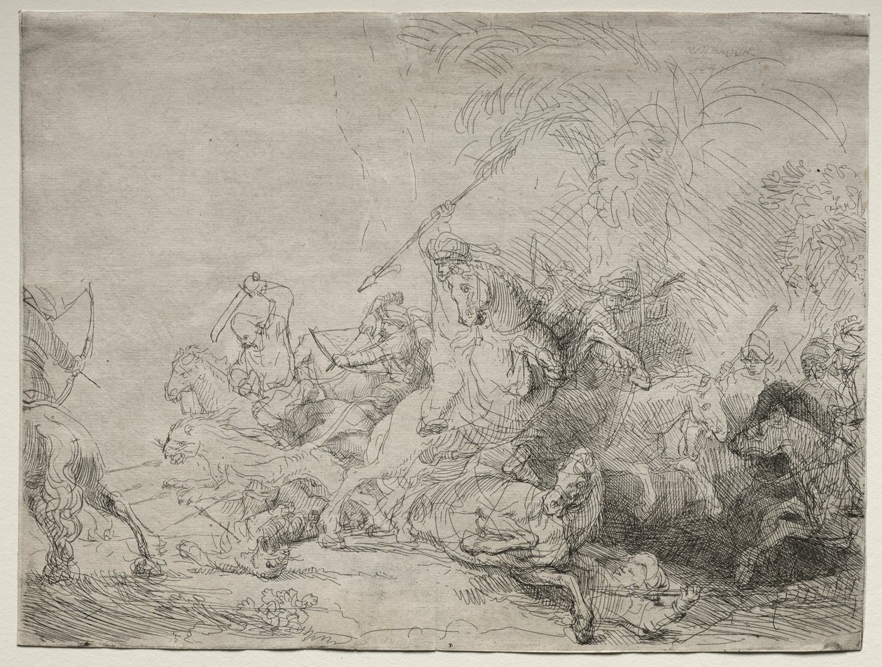 Suuri leijonan metsästys tekijältä Rembrandt van Rijn