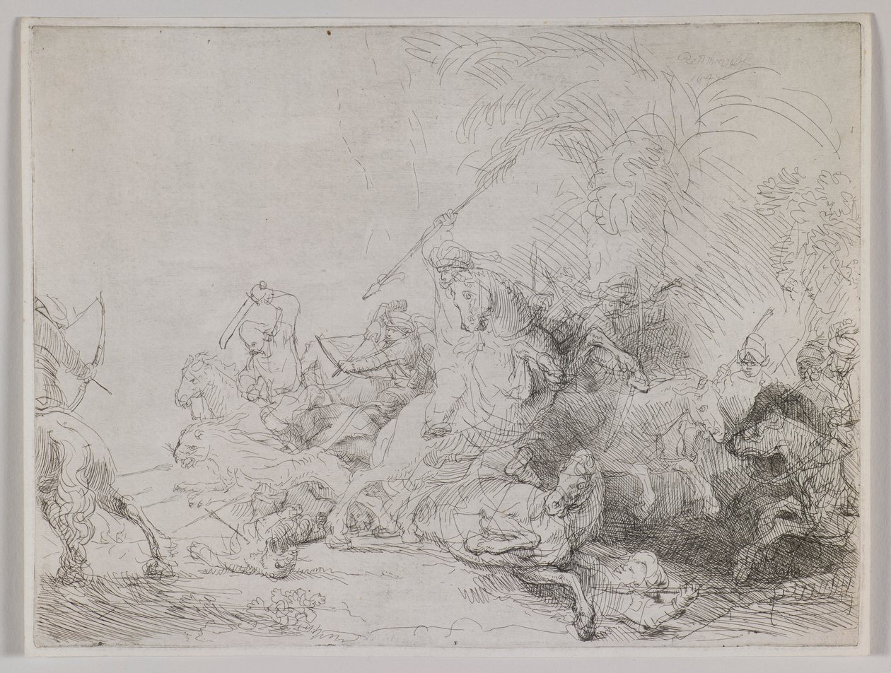 Suuri leijonametsästys tekijältä Rembrandt van Rijn
