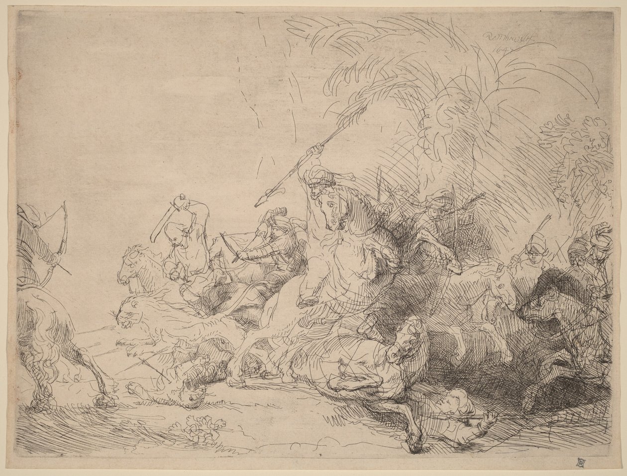 Suuri leijonametsästys tekijältä Rembrandt van Rijn