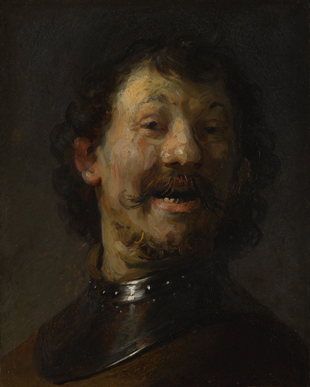 Naurava mies, n. 1629-1630 (öljy kuparille paneelissa) tekijältä Rembrandt van Rijn