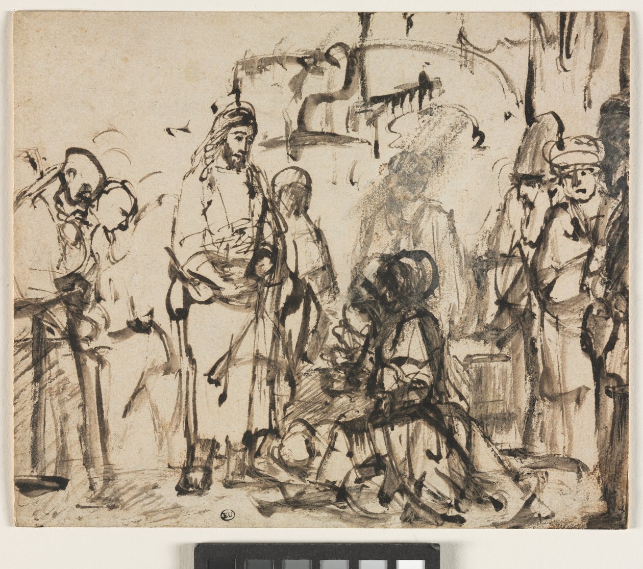 Kristuksen tapaaminen Martan ja Marian kanssa Lasaruksen kuoleman jälkeen, n. 1662-65 tekijältä Rembrandt van Rijn