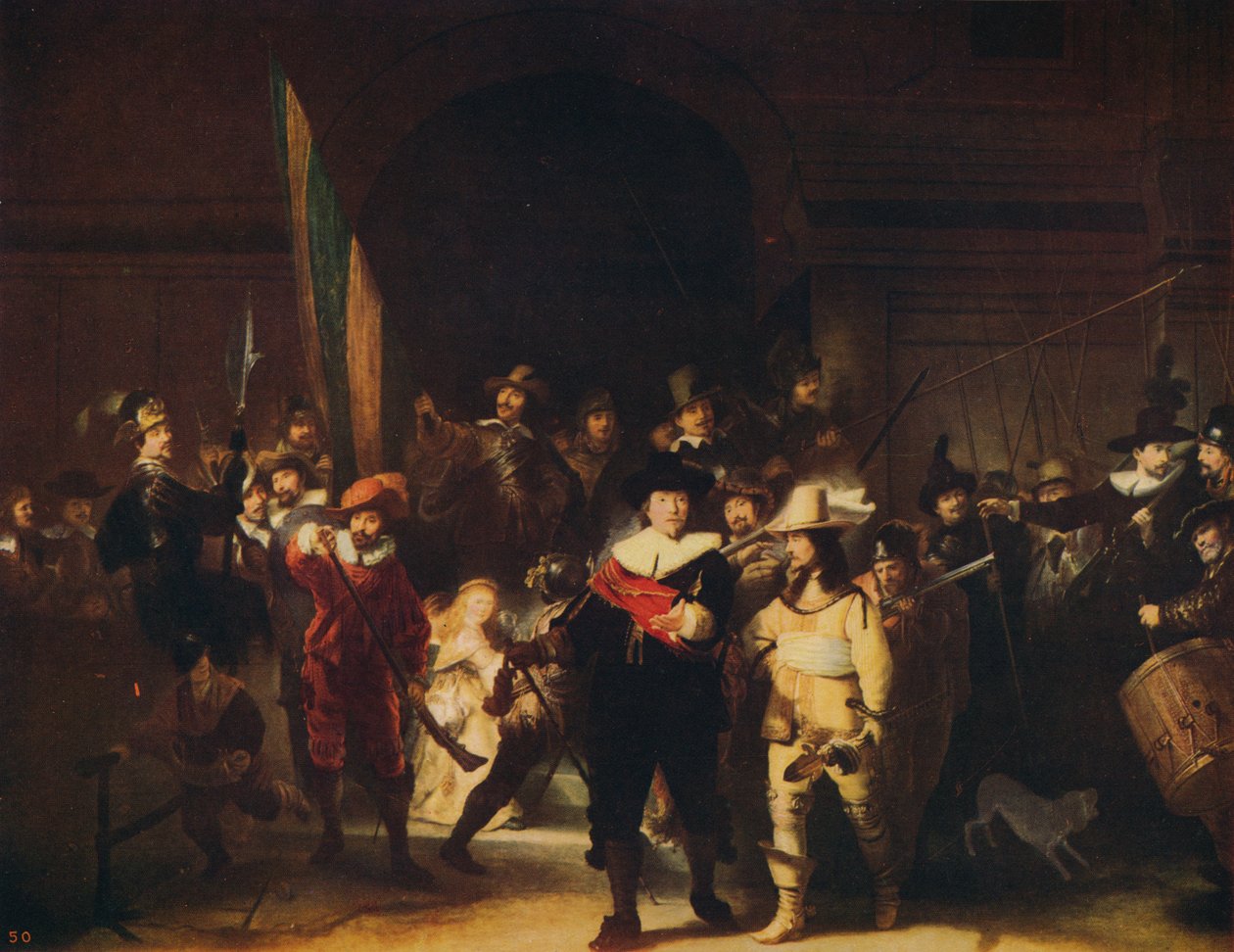 Yövartio, 1642, c1915 tekijältä Rembrandt van Rijn