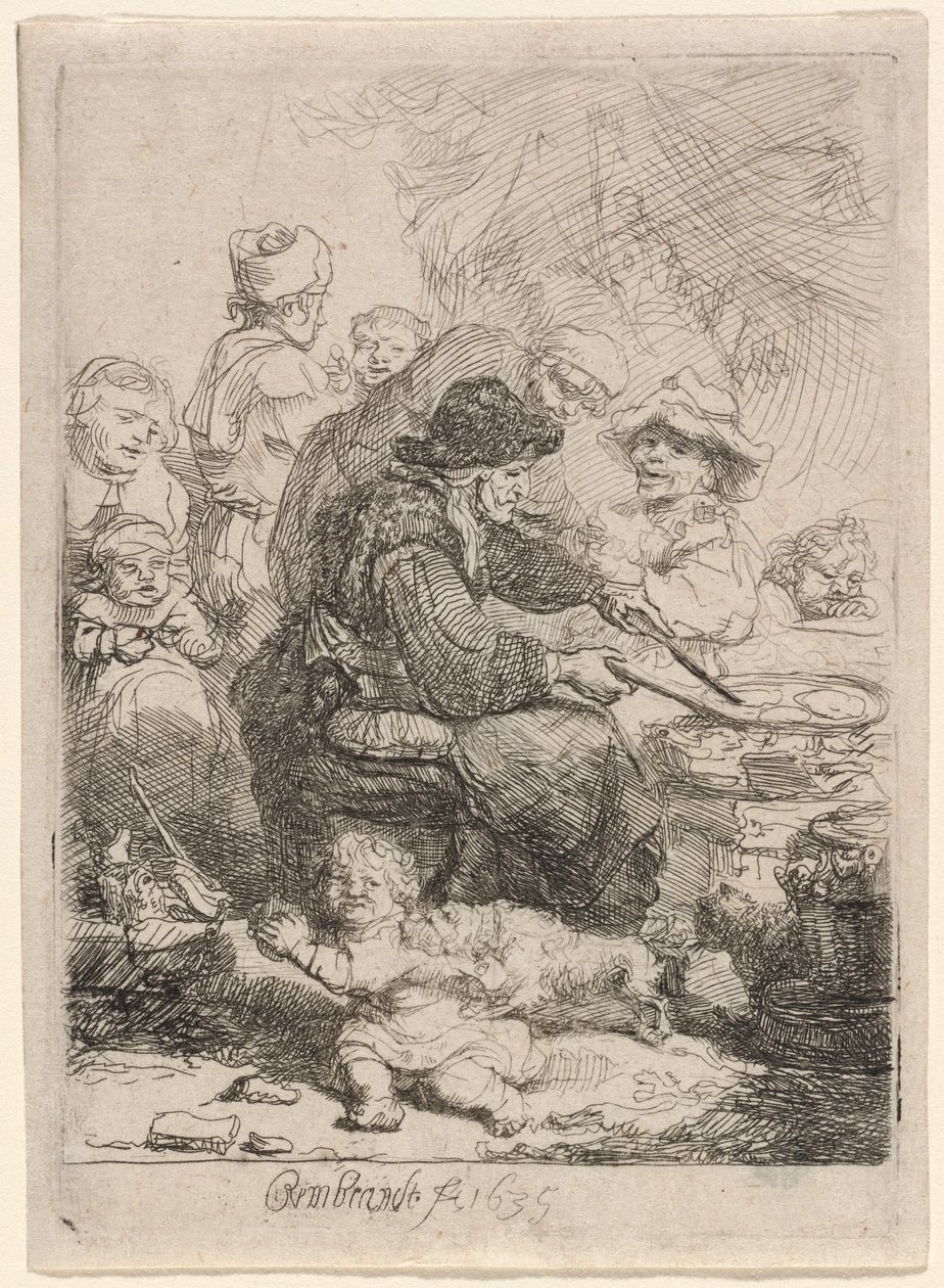 Pannukakkunainen tekijältä Rembrandt van Rijn