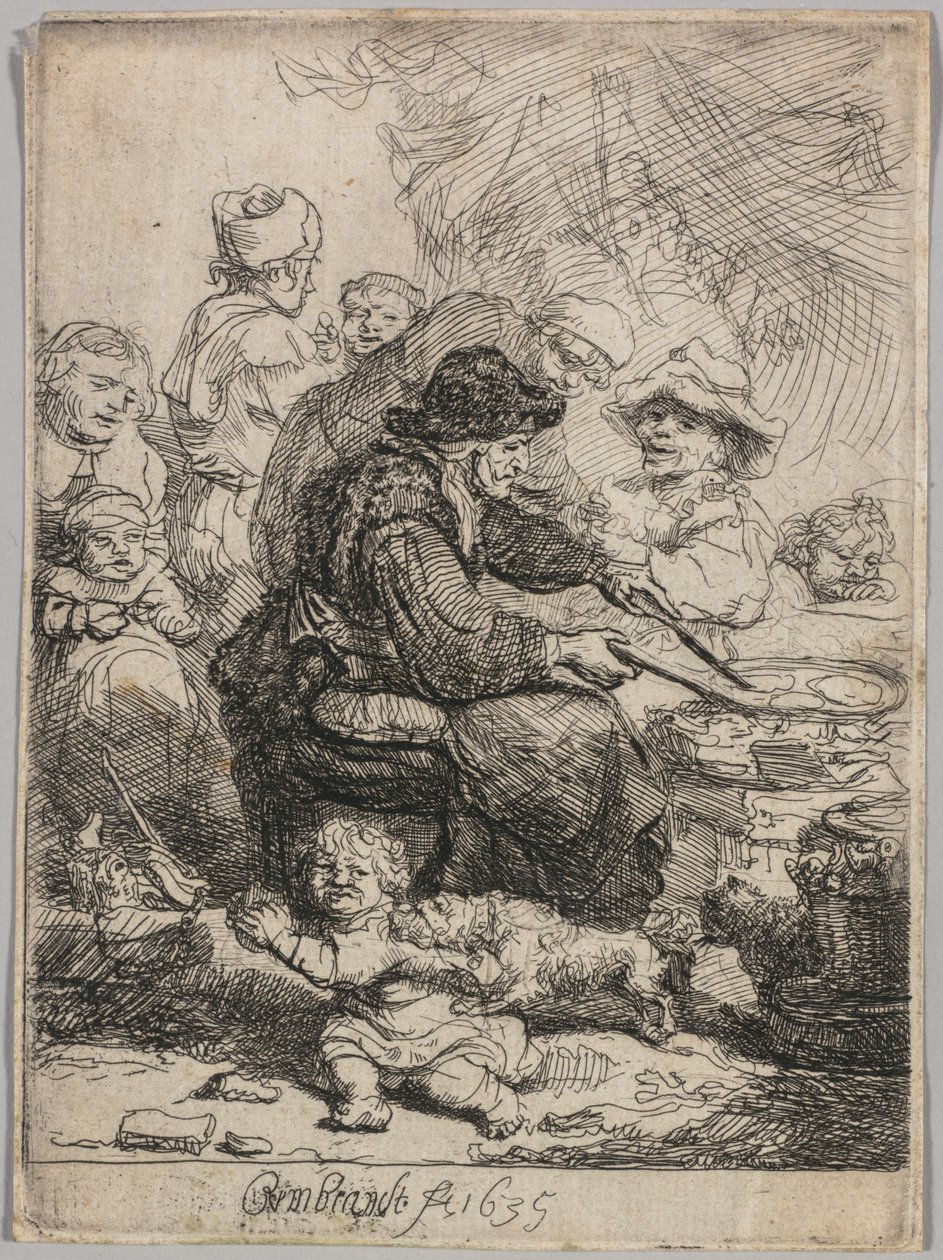 Pannukakkunainen tekijältä Rembrandt van Rijn