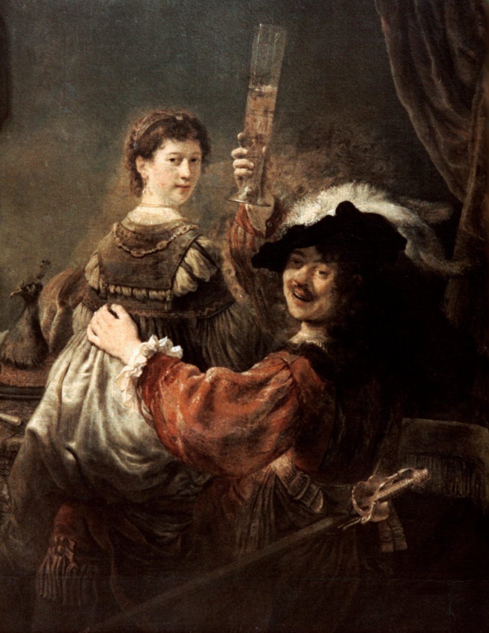 Tuhlaajapoika tavernassa Rembrandt ja Saskia, n. 1635. tekijältä Rembrandt van Rijn