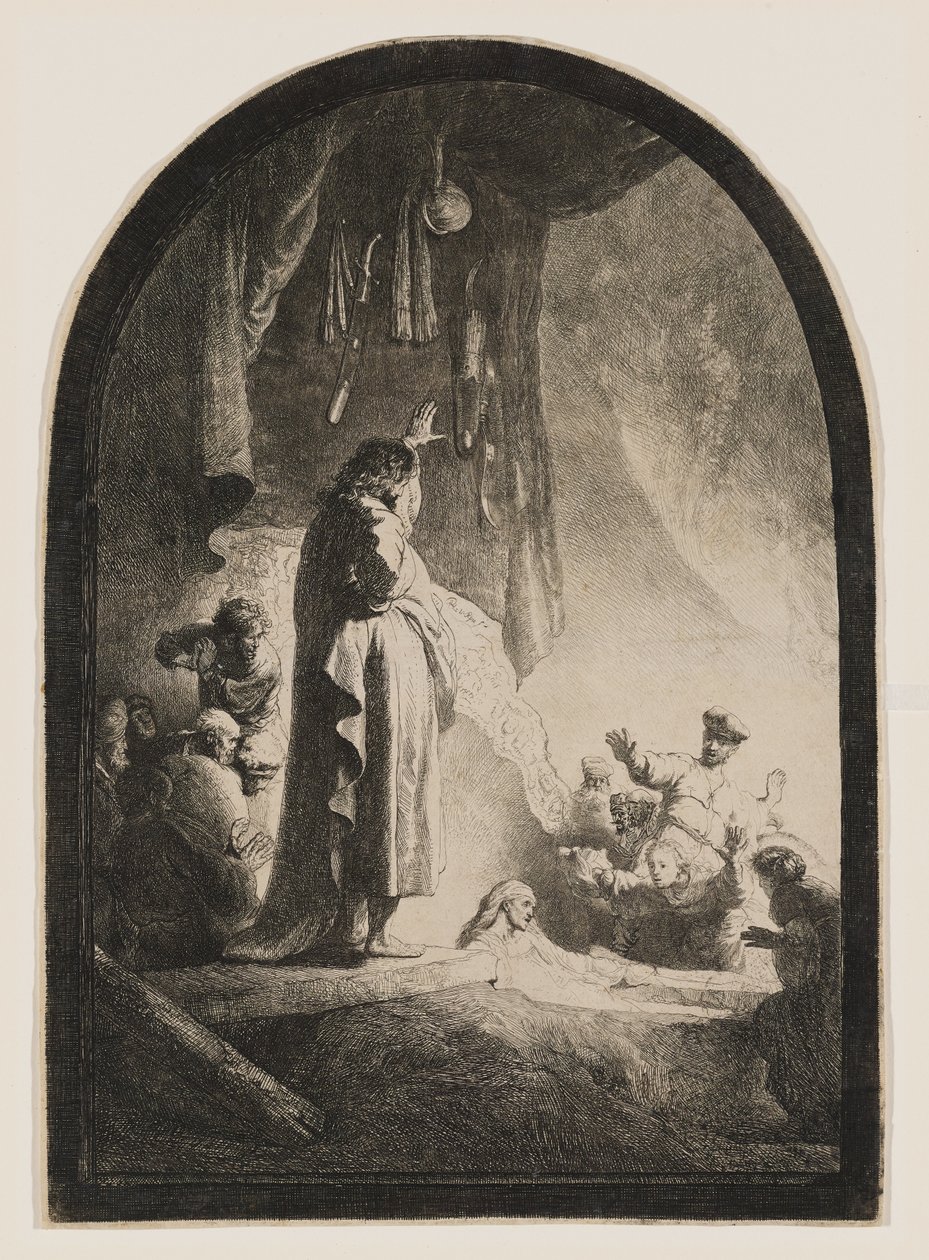 Lazaruksen herättäminen kuolleista tekijältä Rembrandt van Rijn