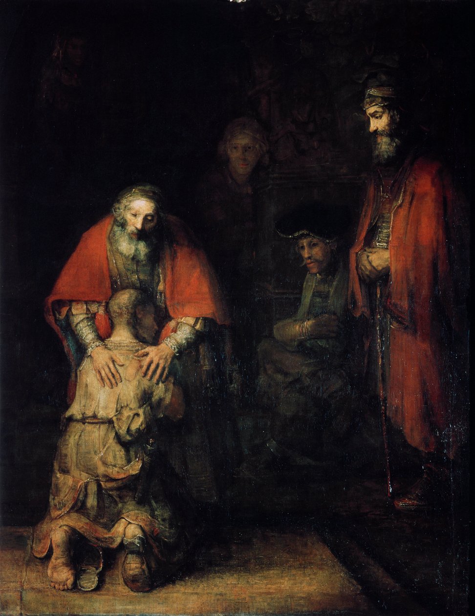 Tuhlaajapojan paluu, n. 1668 tekijältä Rembrandt van Rijn