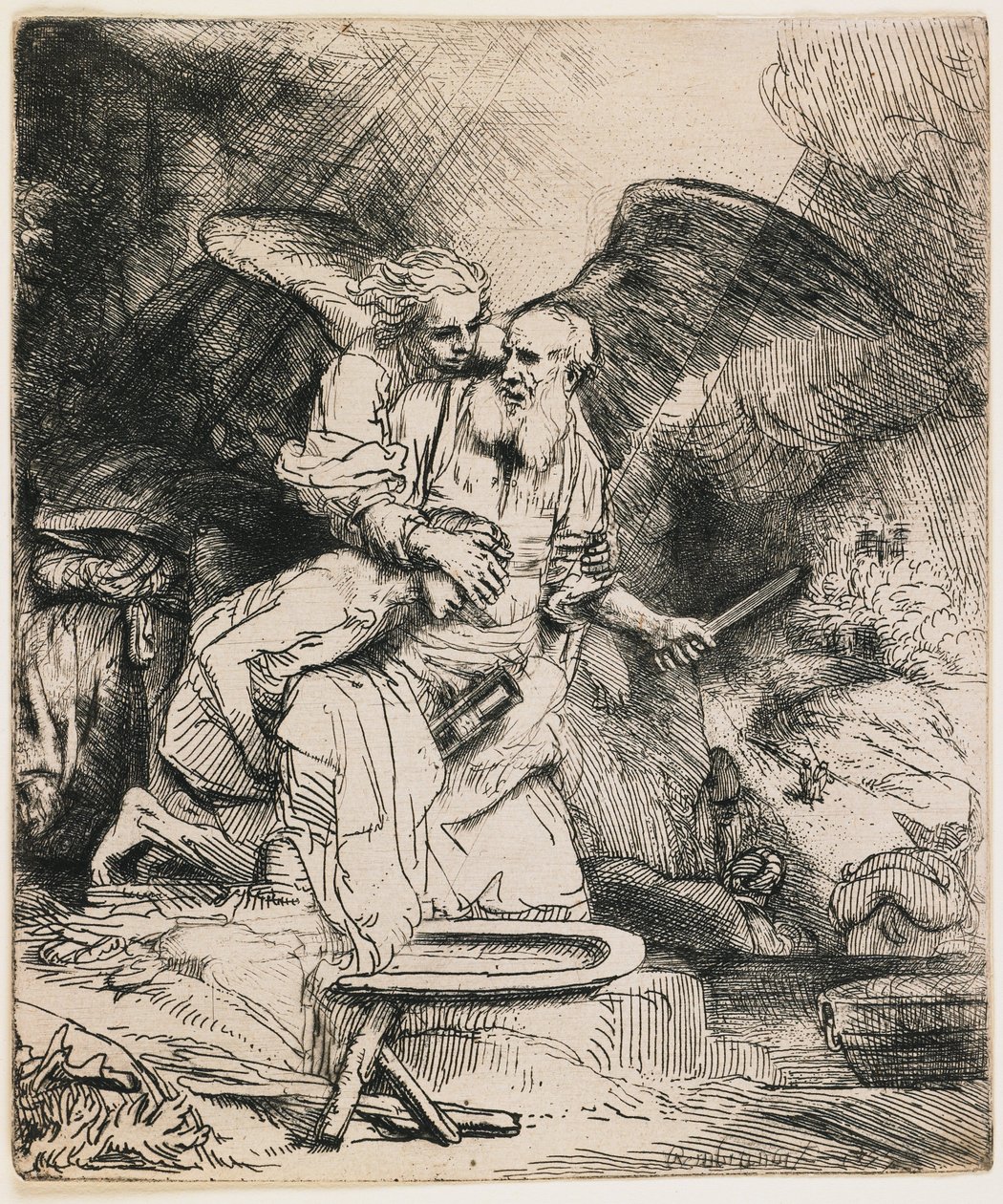 Iisakin uhraus tekijältä Rembrandt van Rijn