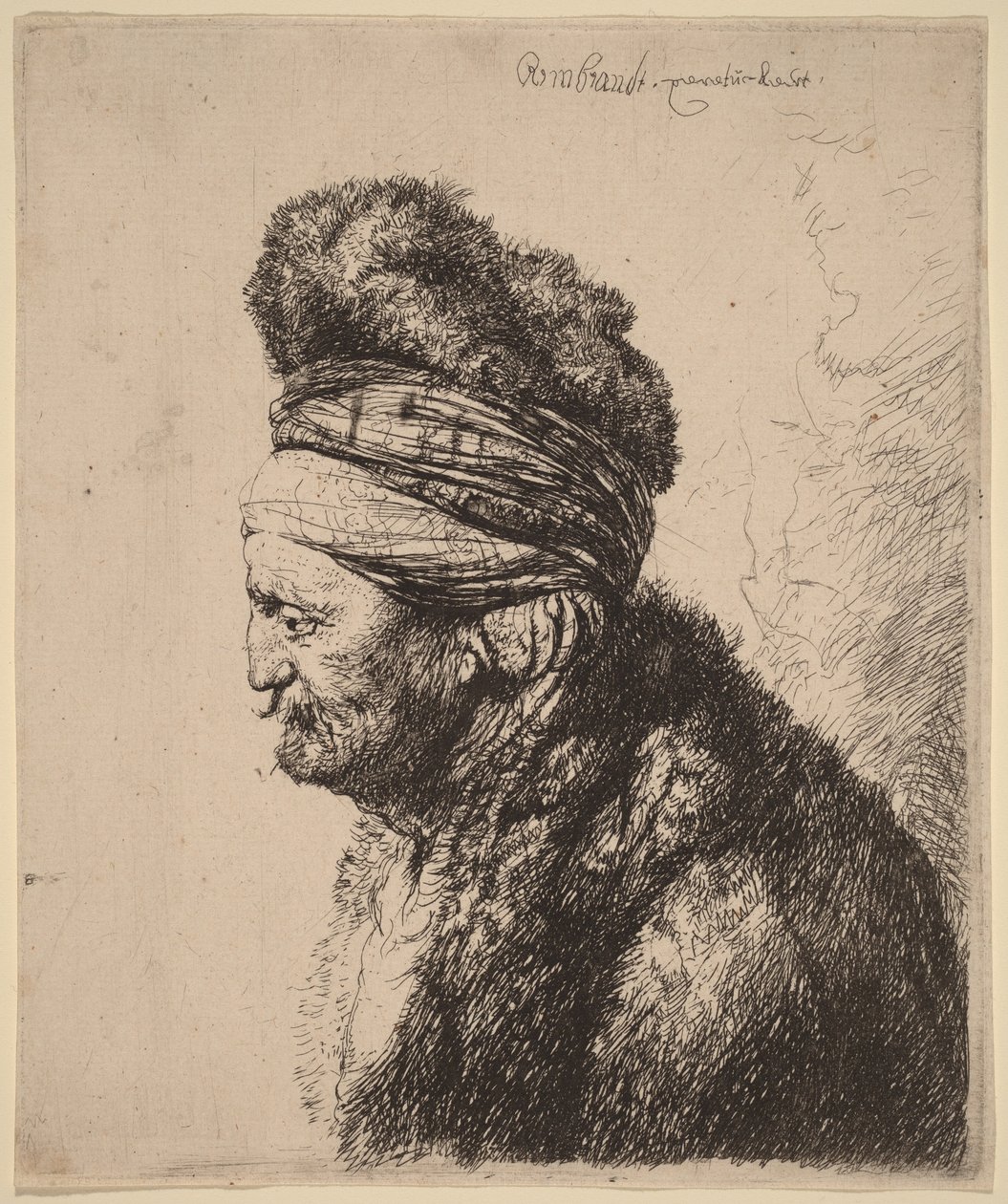 Toinen itämainen pää tekijältä Rembrandt van Rijn