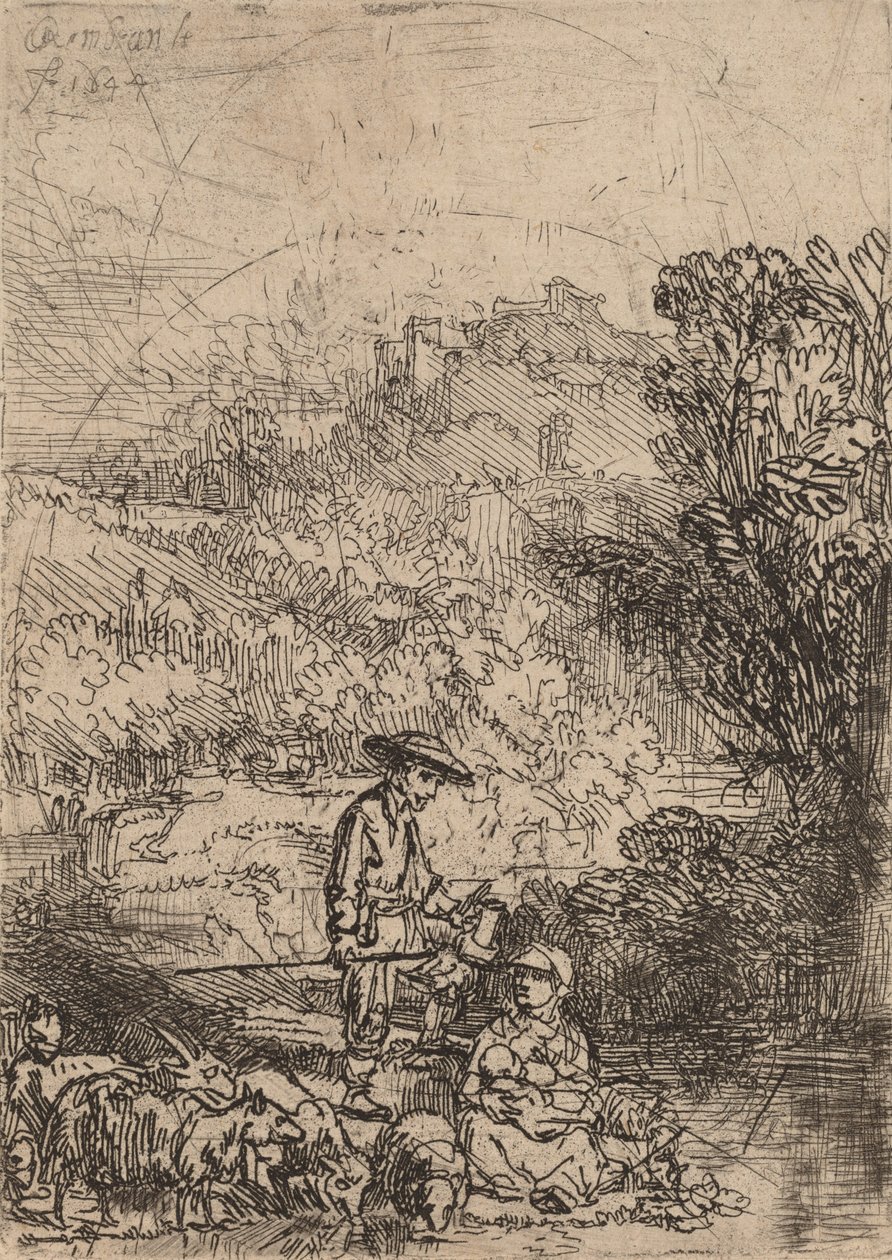 El pastor i la seva família, 1644. finlandès tekijältä Rembrandt van Rijn