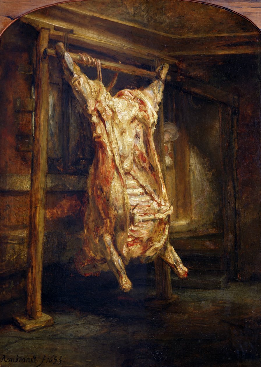 Teurastettu härkä, 1655 tekijältä Rembrandt van Rijn