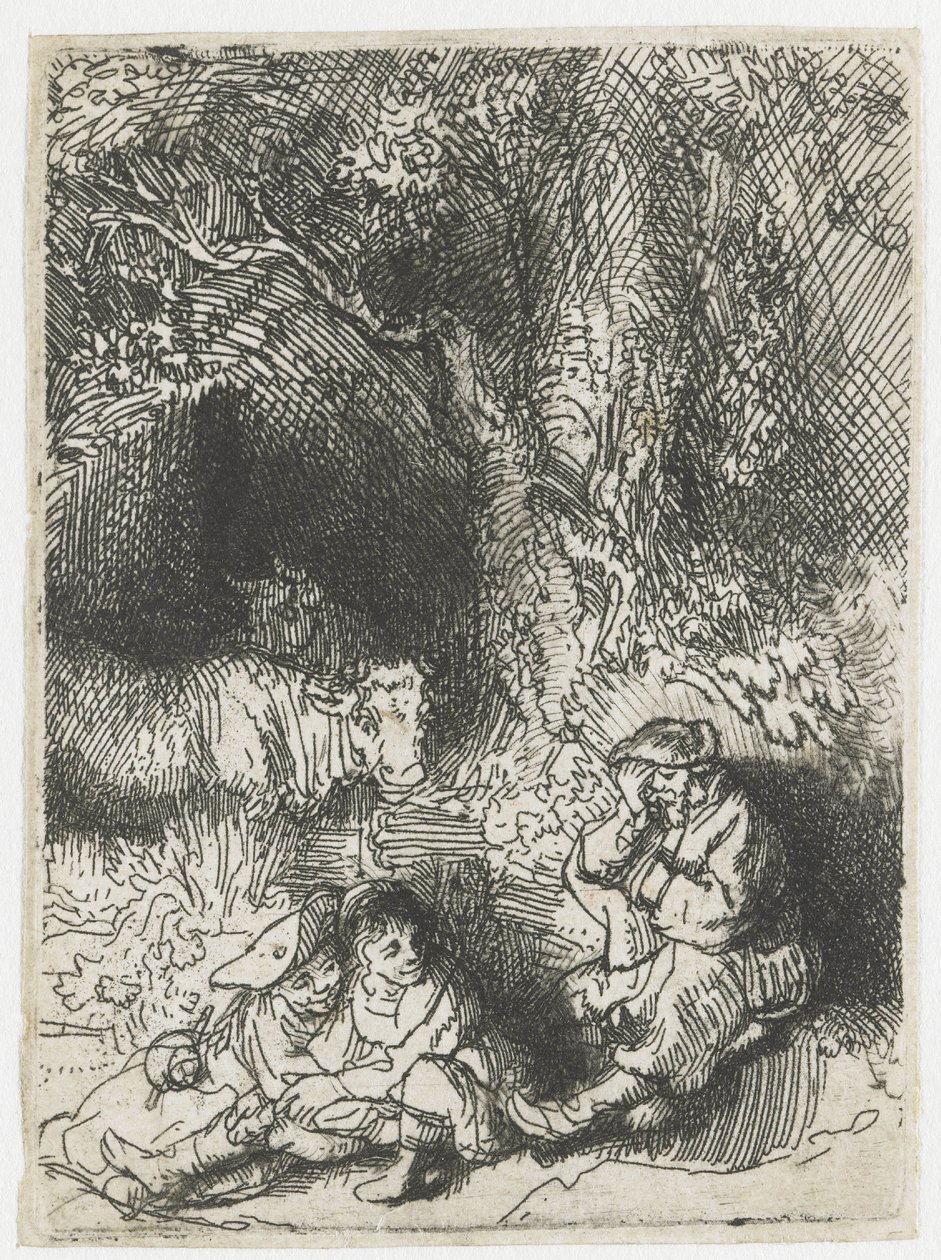 Nukkuva paimen tekijältä Rembrandt van Rijn
