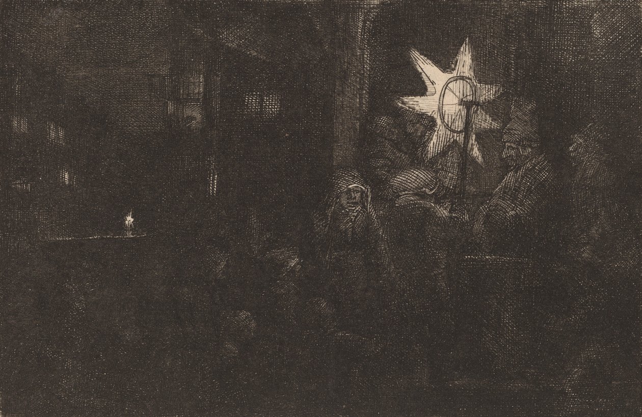 Kuninkaiden tähti: Night Piece, n. 1651. tekijältä Rembrandt van Rijn