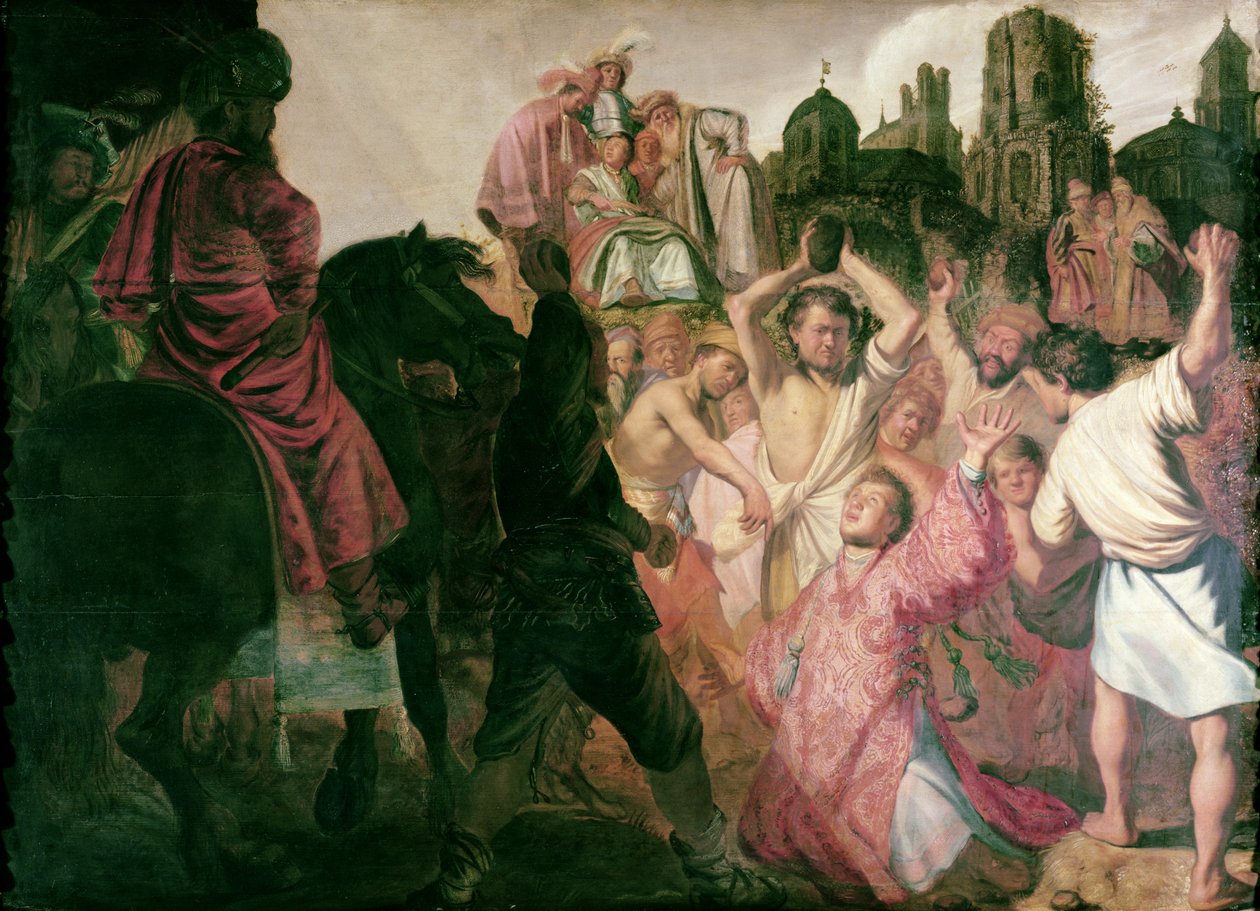Pyhän Stefanoksen kivittäminen, 1625 tekijältä Rembrandt van Rijn
