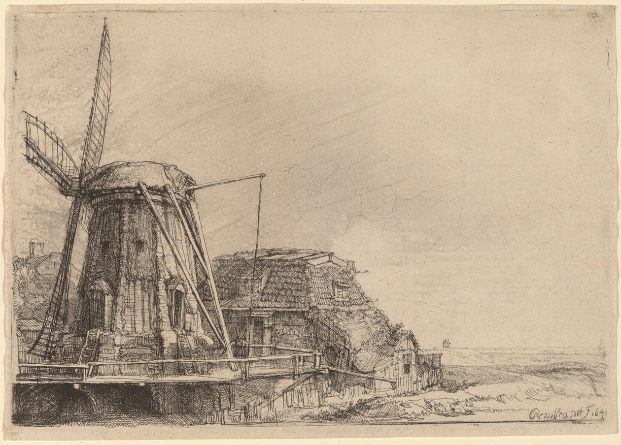 Tuulimylly tekijältä Rembrandt van Rijn