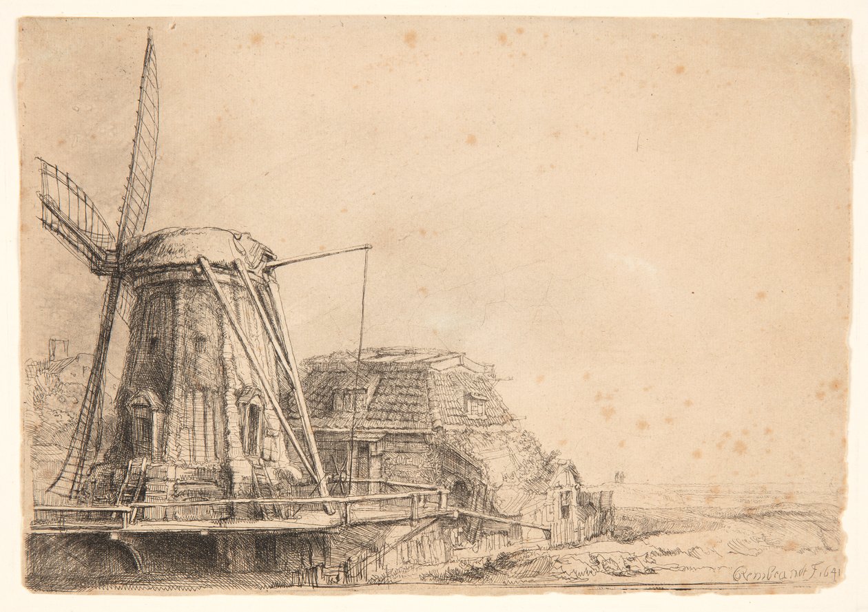 Tuulimylly tekijältä Rembrandt van Rijn