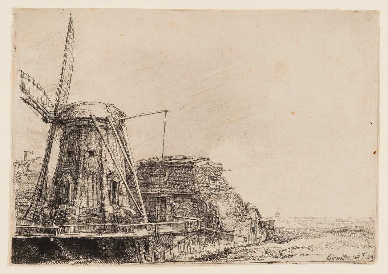 Tuulimylly tekijältä Rembrandt van Rijn
