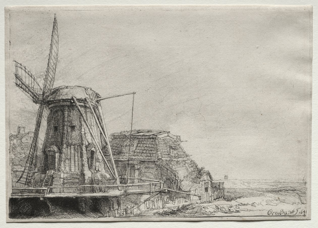 Tuulimylly tekijältä Rembrandt van Rijn