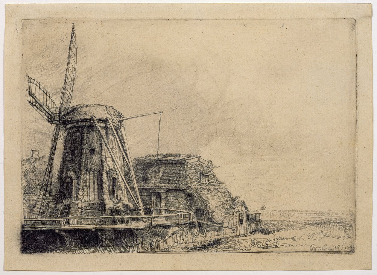 Tuulimylly tekijältä Rembrandt van Rijn